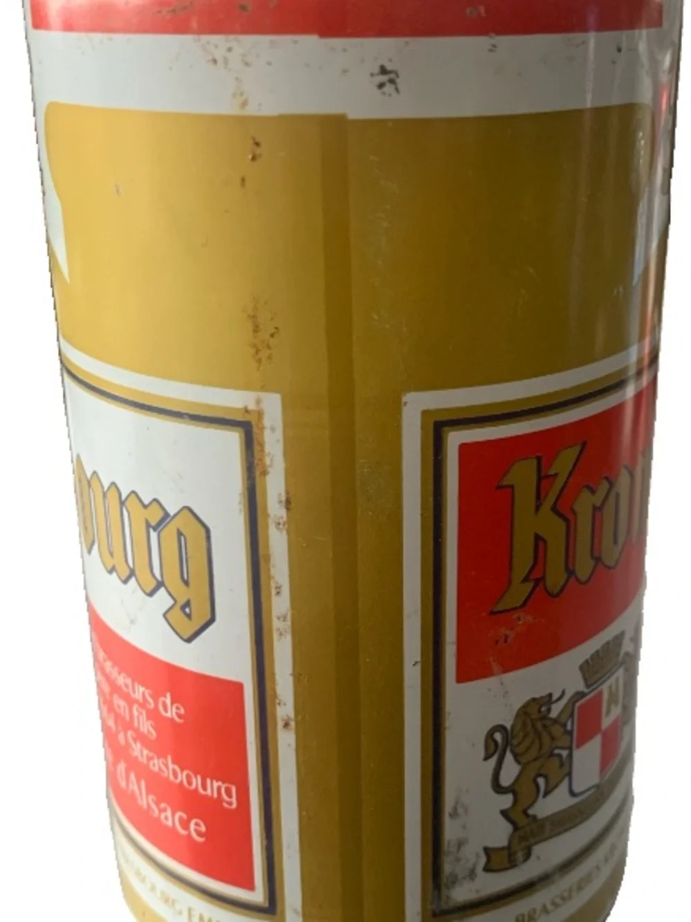 Vintage Beer Can Kronenbourg Biere d'Alsace Pull Tab Empty France Aluminum Can